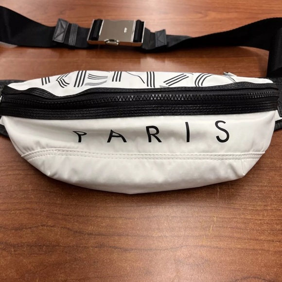 KENZO BUM BAG FANNY PACK WAIST BELT BAG WHITE TWO COMPARTMENT SPORT LOGO - Picture 6 of 10